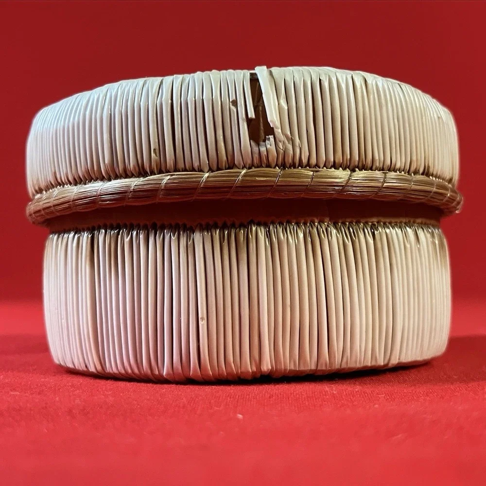 Vintage Birch Bark Quill Medium Box‎ with Bird / 3.25